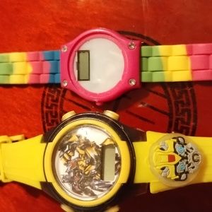 Beautiful vintage transformers yellow digital watch and rainbow digital …